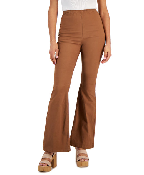 Juniors' High-Rise Pull-On Flare Pants